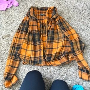 Yellow/orange and black flannel